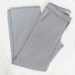 Grane Y2K Seersucker Stripe Low Rise Wide Leg Trouser Pants Blue White Juniors